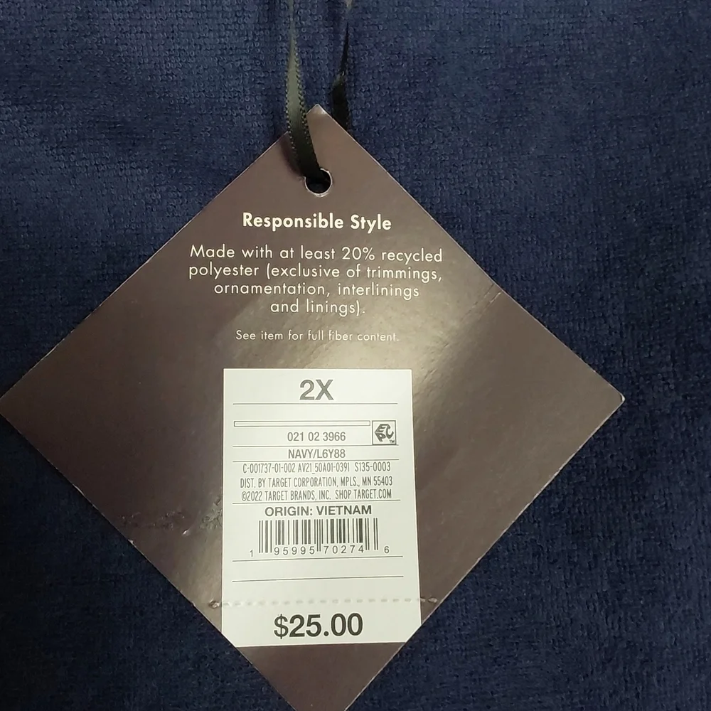 Women's Plus Size Long Sleeve Terry Hooded Shirt | Ava & Viv | 2X - Picture 9 of 14